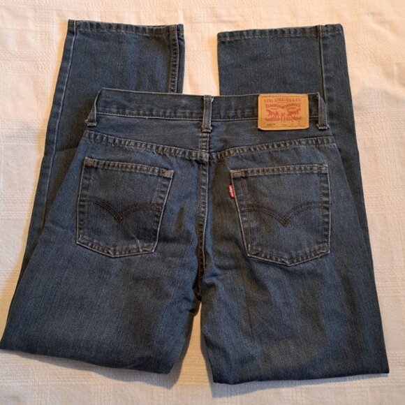 Levi's boys size 14 505 regular medium wash jeans - Picture 4 of 8